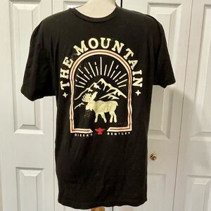 The Mountain Diersks Bentley Burning Man Black Graphic T-Shirt Size Large